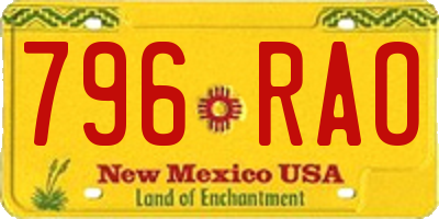 NM license plate 796RAO