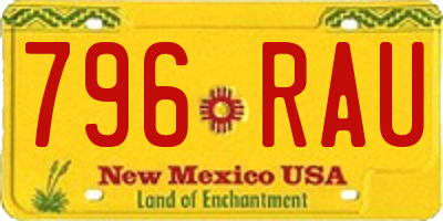 NM license plate 796RAU