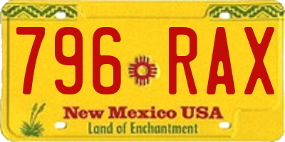 NM license plate 796RAX