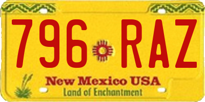 NM license plate 796RAZ