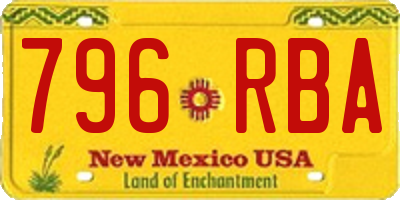 NM license plate 796RBA