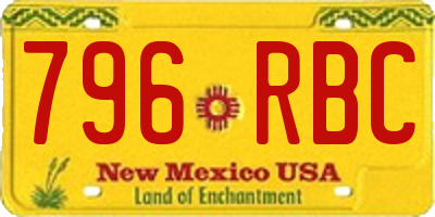 NM license plate 796RBC
