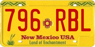 NM license plate 796RBL