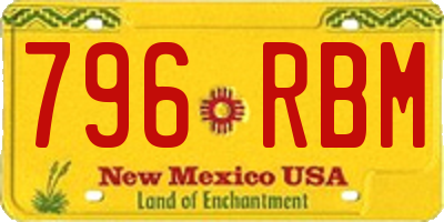 NM license plate 796RBM