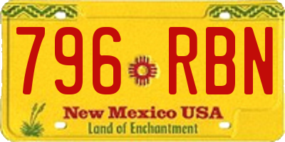 NM license plate 796RBN