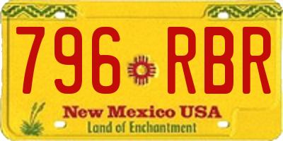 NM license plate 796RBR
