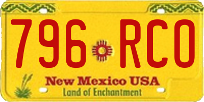 NM license plate 796RCO