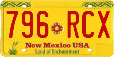 NM license plate 796RCX