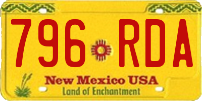 NM license plate 796RDA