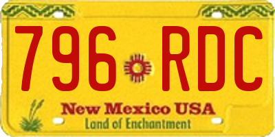 NM license plate 796RDC