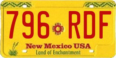 NM license plate 796RDF