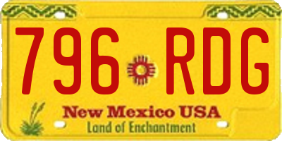 NM license plate 796RDG