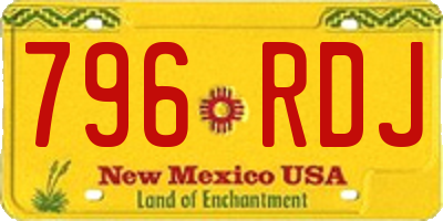 NM license plate 796RDJ