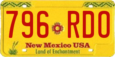 NM license plate 796RDO