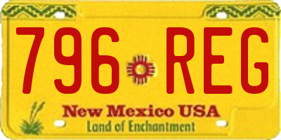 NM license plate 796REG
