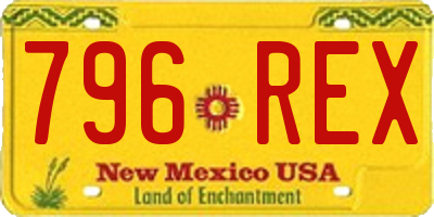 NM license plate 796REX