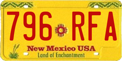 NM license plate 796RFA