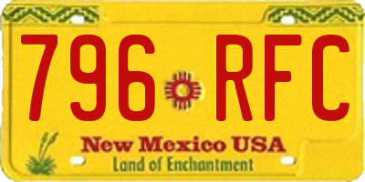 NM license plate 796RFC