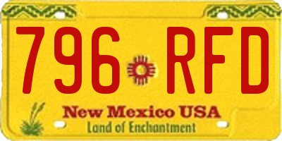 NM license plate 796RFD