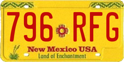 NM license plate 796RFG