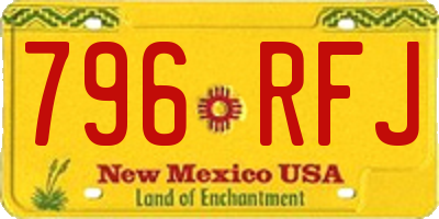 NM license plate 796RFJ