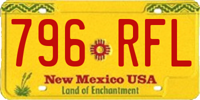 NM license plate 796RFL