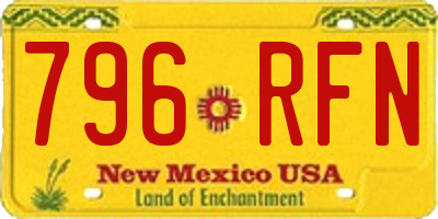 NM license plate 796RFN
