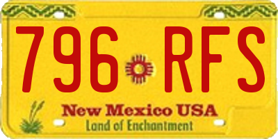 NM license plate 796RFS
