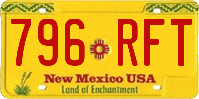 NM license plate 796RFT
