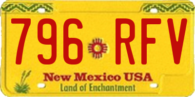NM license plate 796RFV