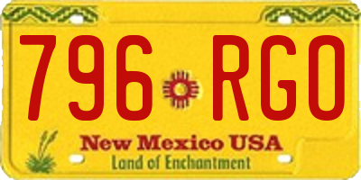 NM license plate 796RGO