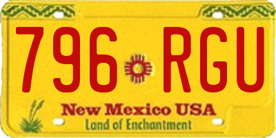 NM license plate 796RGU