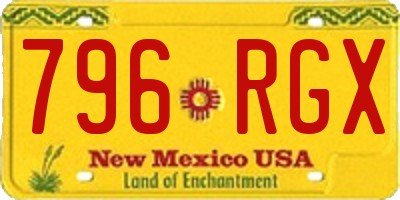 NM license plate 796RGX