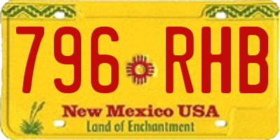 NM license plate 796RHB