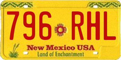 NM license plate 796RHL