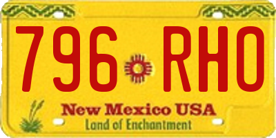 NM license plate 796RHO