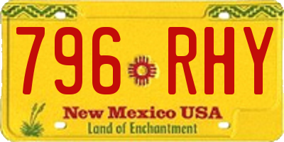 NM license plate 796RHY