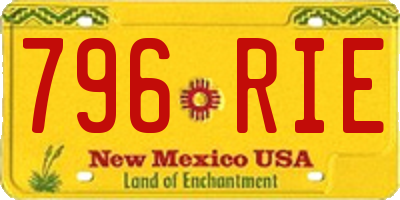 NM license plate 796RIE