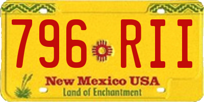 NM license plate 796RII