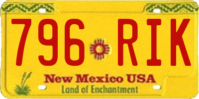 NM license plate 796RIK