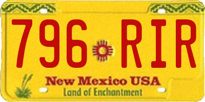 NM license plate 796RIR