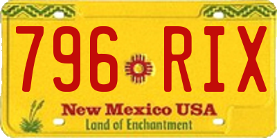 NM license plate 796RIX