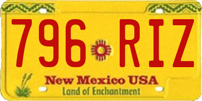 NM license plate 796RIZ