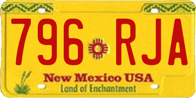 NM license plate 796RJA