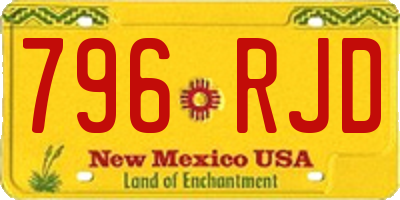 NM license plate 796RJD