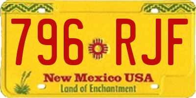 NM license plate 796RJF