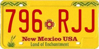 NM license plate 796RJJ