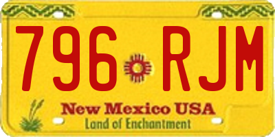 NM license plate 796RJM