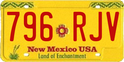NM license plate 796RJV