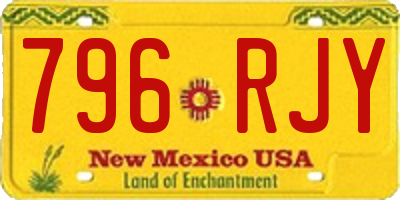 NM license plate 796RJY